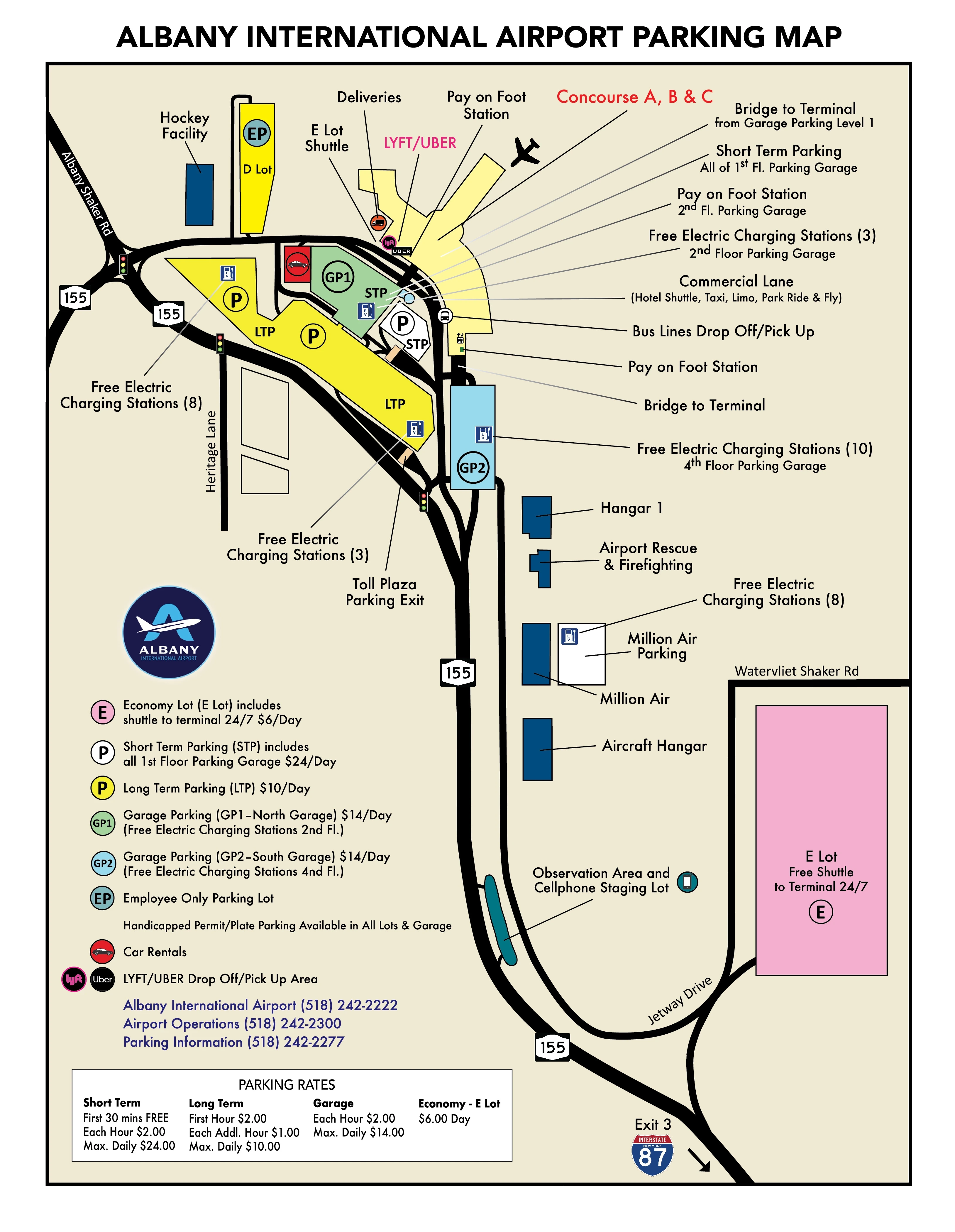 Albany Airport Parking Map